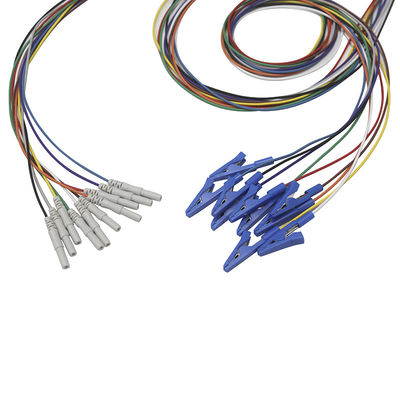 Din 1.5 style Grabber Alligator Crocodile Clip EEG Electrodes مطلي بالذهب EEG Leadwires Electrode