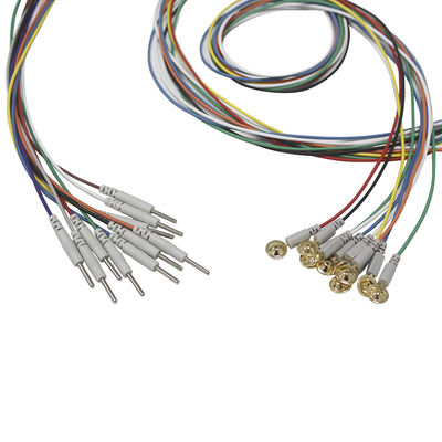 Din 2.0 نوع كوب التوصيل من نوع EEG أقطاب كهربائية مطلية بالذهب EEG EMS Leadwires Electrode