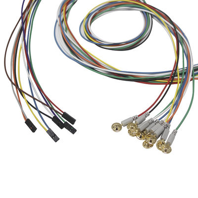 DuPont 2 Pin Plug نوع الكأس EEG الأقطاب الكهربائية Leadwires مطلية بالذهب أقطاب تخطيط كهربية الدماغ