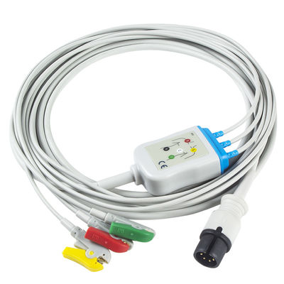 AAMI 6Pin ECG Cable و Leadwires 3 Lead IEC Clip Connector ECG Cable