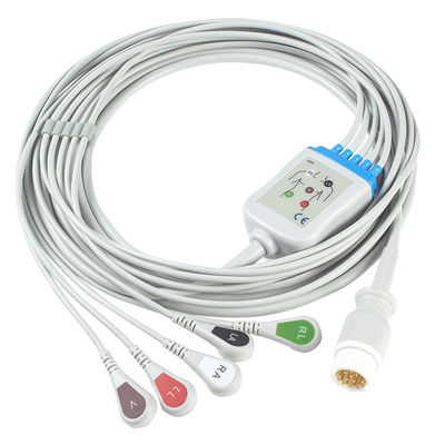 كابلات P-Hilips ECG وأسلاك الرصاص 12pin 5 Lead M1975A ECG Cable