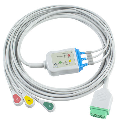 GE Marquette 2021141-002 2001292-001 كابلات ECG وأسلاك الرصاص 3 الرصاص IEC 11pin موصل كابل ECG
