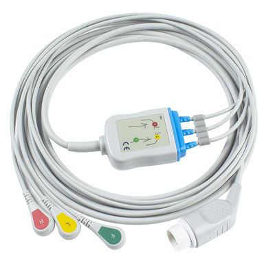 كابلات تخطيط القلب للكبار من P-Hilips وأسلاك الرصاص 8pin 3 كابل تخطيط القلب المفاجئ