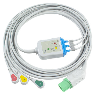 Mindray Datascope 040-000966-00 EA6232A كابلات ECG وأسلاك الرصاص 12pin موصل ECG كابل 3 الرصاص IEC المفاجئة