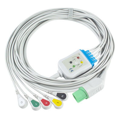 Nihon Kohden TEC-7631C كابلات ECG وأسلاك التوصيل 11pin موصل ECG Cable 5 Lead IEC Snap
