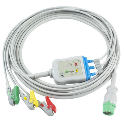 كابل تخطيط القلب Biolight BLT وأسلاك الرصاص 3Lead IEC Clip 12Pin Connector ECG Cable