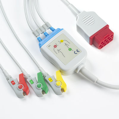 Bionet جديد BM3 BM5 ECG الكابلات والأسلاك 12 دبوس موصل ECG كابل 3 الرصاص IEC المنتزع كليب