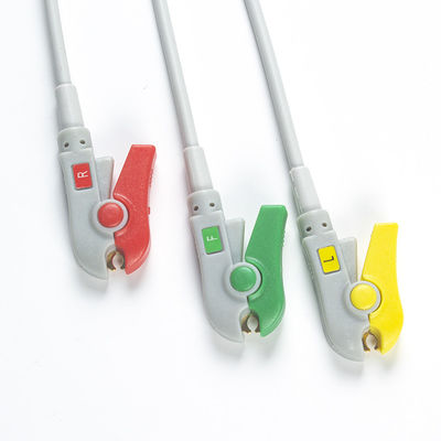 Bionet جديد BM3 BM5 ECG الكابلات والأسلاك 12 دبوس موصل ECG كابل 3 الرصاص IEC المنتزع كليب