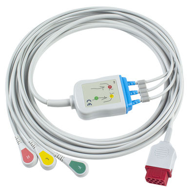 Bionet موديل جديد BM3 BM5 ECG كابلات وأسلاك الرصاص المفاجئة كابل ECG 3 الرصاص IEC 12 دبوس موصل