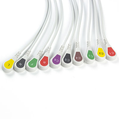 ECG Parts 3.00MM IEC ECG Electrode Connector EKG Connector Banana Needle To Snap ضفيرة