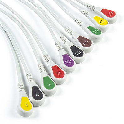 ECG Parts 3.00MM IEC ECG Electrode Connector EKG Connector Banana Needle To Snap ضفيرة