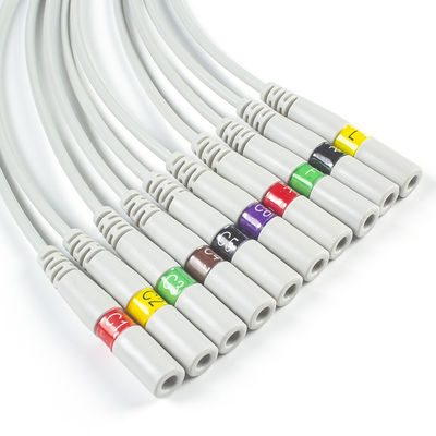 ECG Parts 3.00MM IEC ECG Electrode Connector EKG Connector Banana Needle To Snap ضفيرة