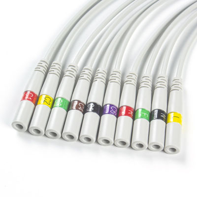 ECG Parts 3.00MM IEC ECG Electrode Connector EKG Connector Banana Needle To Snap ضفيرة