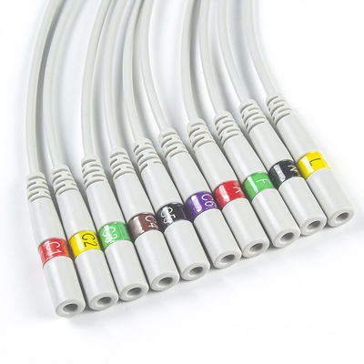ECG Parts 3.00MM IEC ECG Electrode Connector EKG Connector Banana Needle To Snap ضفيرة