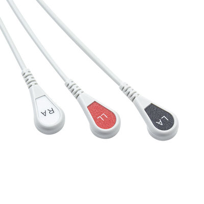 Edan متوافقة الاتصال المباشر كابل ECG والأسلاك الرئيسيّة 6Pin عالمية AAMI 3Lead AHA Snap