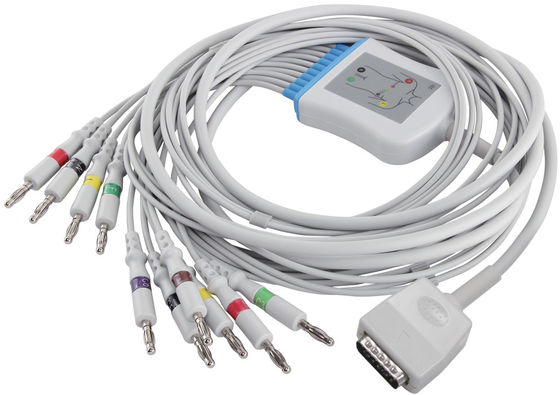 Nihon Kohden 45502-NK EKG Cable Q-Stress ECG EKG Cable لـ 5151A 5403A BSM-6501A و Leadwires IEC 4.0 Banana Connector