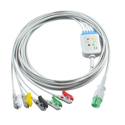 PM-12 PM-12C PM-12D كابلات ECG والأسلاك الرصاصية 14pin Connector ECG Cable 3 Lead IEC snap