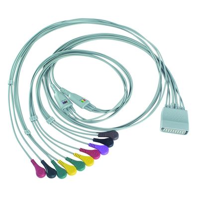 متوافق مع PH Telemetry Holter ECG 10Lead ECG كابل هولتر IEC Snap