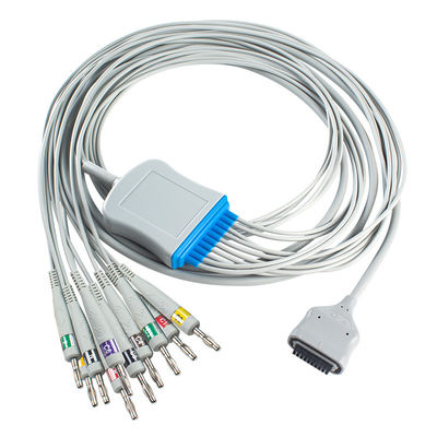 EDAN Dx12 10الرصاص ECG هولتر كابل الموز للجذع طول كابل 2.2M التوافق
