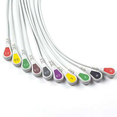 متوافق P-Hilips Trim 10Lead كابل ECG IEC Snap لـ PageWriter Trim I ، PageWriter Trim II