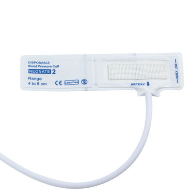 خالي من اللاتكس الجهاز المستخدم لمرة واحدة للطفل حديث الولادة NIBP Manchuff Tube Single Size 2 4-8cm