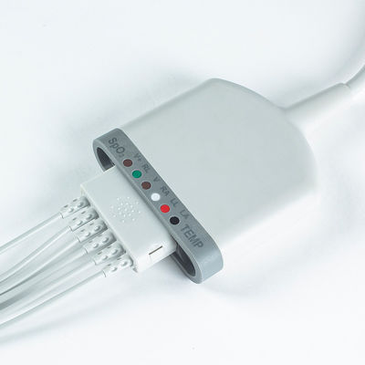 متوافق مع كابل المريض المتعدد 6 بود 3.5M 6Lead ECG مع SpO2 / درجة الحرارة / وظيفة ECG
