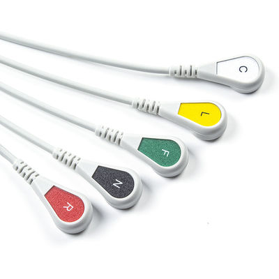 كابل ECG متوافق 5 خيوط لمراقبة القلب Medetec ECG إنجلترا IEC Snap