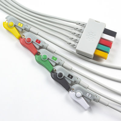 سيمنز كابل المريض ECG 5 الرصاص سيمنز IEC Grabber الرصاص ECG للبالغين أو الأطفال في الرمادي