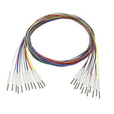 Din 2.0 قابس إلى 2.0 مللي متر دبوس EEG أقطاب مطلية بالنيكل EEG Leadwires Electroencephalograph Electroencephalograph