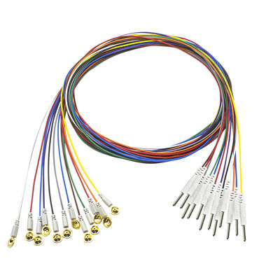 3.5 أحادي التوصيل EEG كوب نوع أقطاب كهربائية ذات غطاء ذهبي EEG EMG Leadwires Electrode