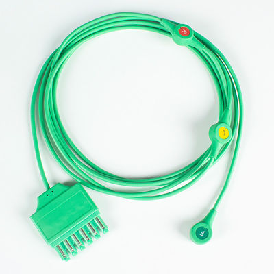 أسلاك الرؤية القابلة لإعادة الاستخدام لـ ECG Drager Sie-mens Monolead 3Lead IEC Snap MS14555 أسلاك الرؤية لـ ECG