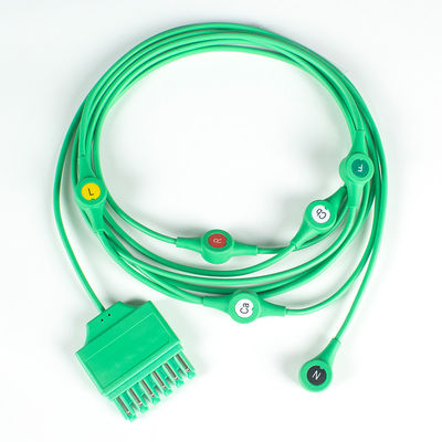 MS14682 كابل ECG Drager ECG عقدة واحدة أحادية 6Lead Leadwires IEC Snap