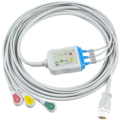 كابل ECG 5 الرصاص 12Pin M1975A للبالغين والأطفال
