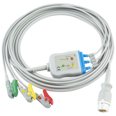 كابل ECG 5 الرصاص 12Pin M1975A للبالغين والأطفال