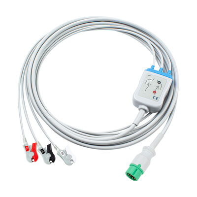 Yonker 12Pin E12 كابل ECG مباشر واحد كابلات ECG والأسلاك الرصاصية 3Lead AHA IEC