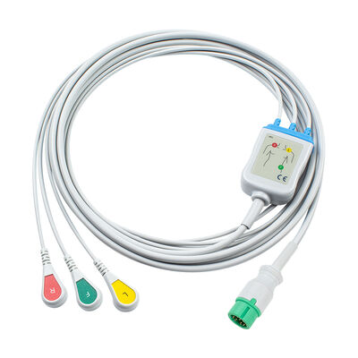 Yonker 12Pin E12 كابل ECG مباشر واحد كابلات ECG والأسلاك الرصاصية 3Lead AHA IEC