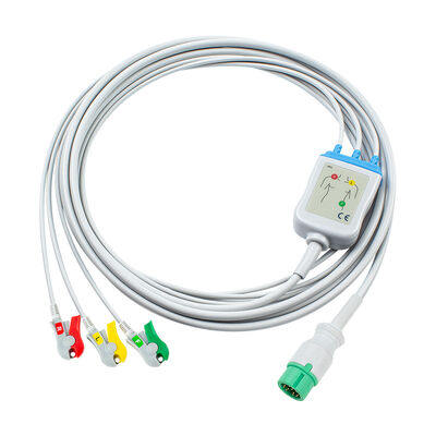 Yonker 12Pin E12 كابل ECG مباشر واحد كابلات ECG والأسلاك الرصاصية 3Lead AHA IEC