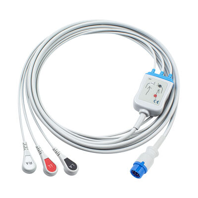 جهاز مكافحة الرجفان القلبي (CA360-B) 12Pin ECG EKG كابل و سلاسل الرصاص 3Lead