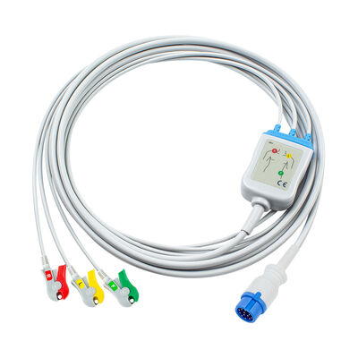 جهاز مكافحة الرجفان القلبي (CA360-B) 12Pin ECG EKG كابل و سلاسل الرصاص 3Lead