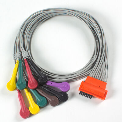 كابل هولتر لتخطيط القلب ذو 10 أطراف متوافق مع Cardioline TouchECG HD+ مصنوع من مادة TPU وترميز ألوان IEC