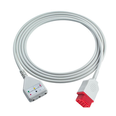 كابل محول ECG ذو 12 سنًا و 3.5 سلكًا من Biolight O-ximax Tech AnyView A2 A6 A4 A8 Q7 Q5 كابل تمديد ECG بنمط Din