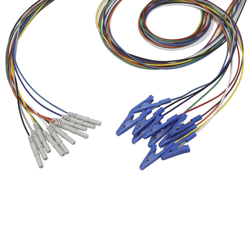 Din 1.5 style Grabber Alligator Crocodile Clip EEG Electrodes مطلي بالذهب EEG Leadwires Electrode