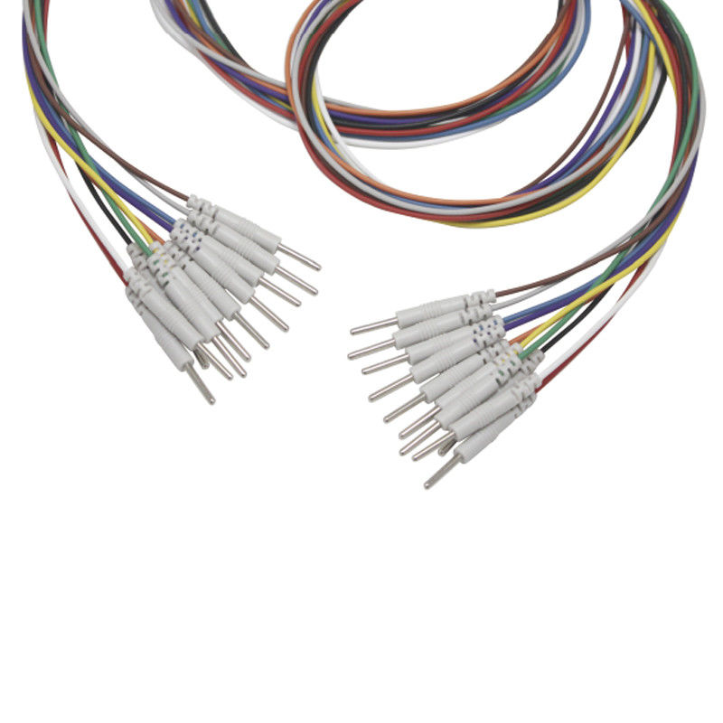 3.5 أحادي التوصيل المنتزع إلى 2.0 مللي متر دبوس EEG أقطاب مطلية بالنيكل EEG EMS ليد وير سلك كهرباء