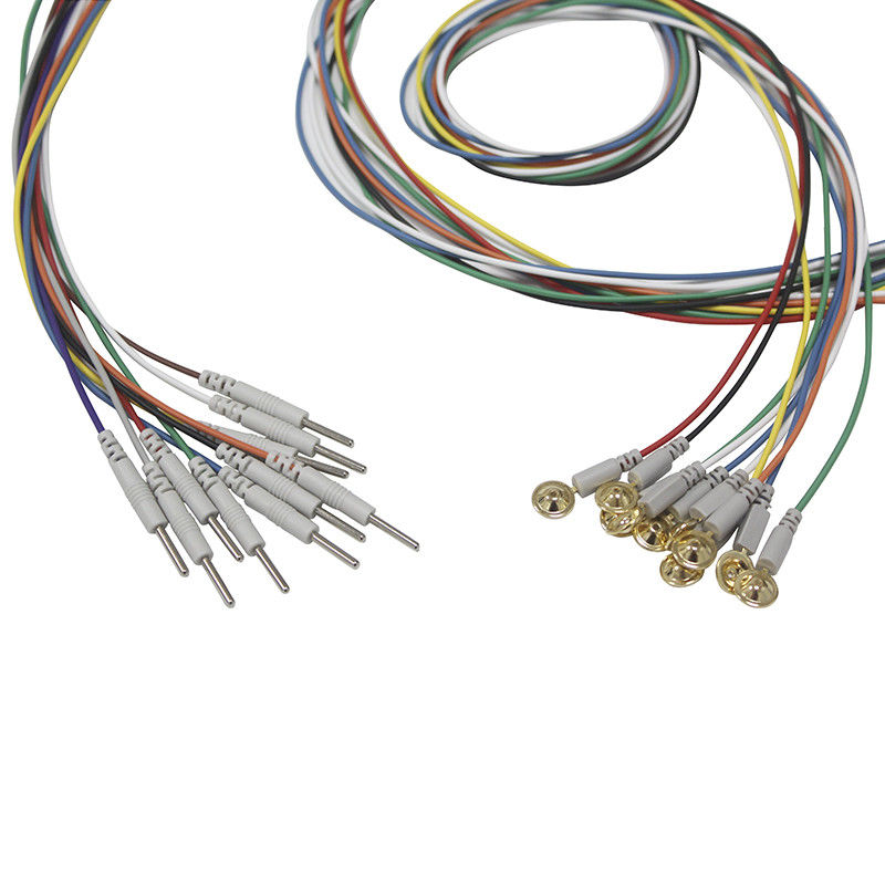 Din 2.0 نوع كوب التوصيل من نوع EEG أقطاب كهربائية مطلية بالذهب EEG EMS Leadwires Electrode