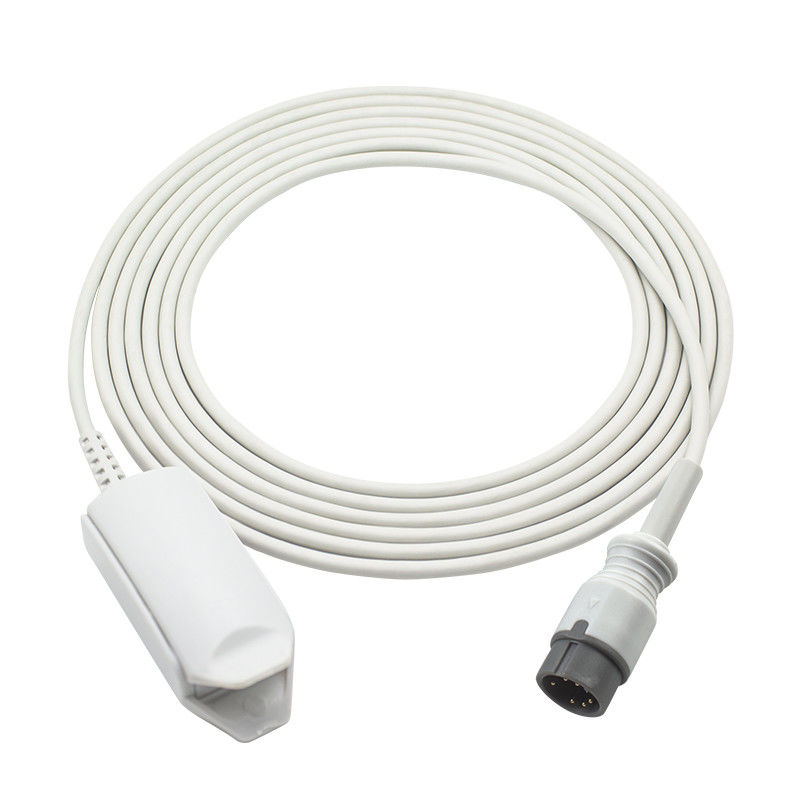 مستشعر SpO2 القابل لإعادة الاستخدام من Zoncare PM-7000C PM-7000D 6Pin مشبك إصبع للكبار SpO2 مسبار
