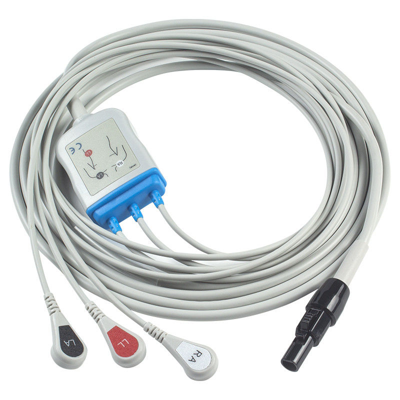 كبلات Kontron ECG وأسلاك الرصاص 125128 VSM510 3 الرصاص AHA Snap 7Pin Connector ECG Cable