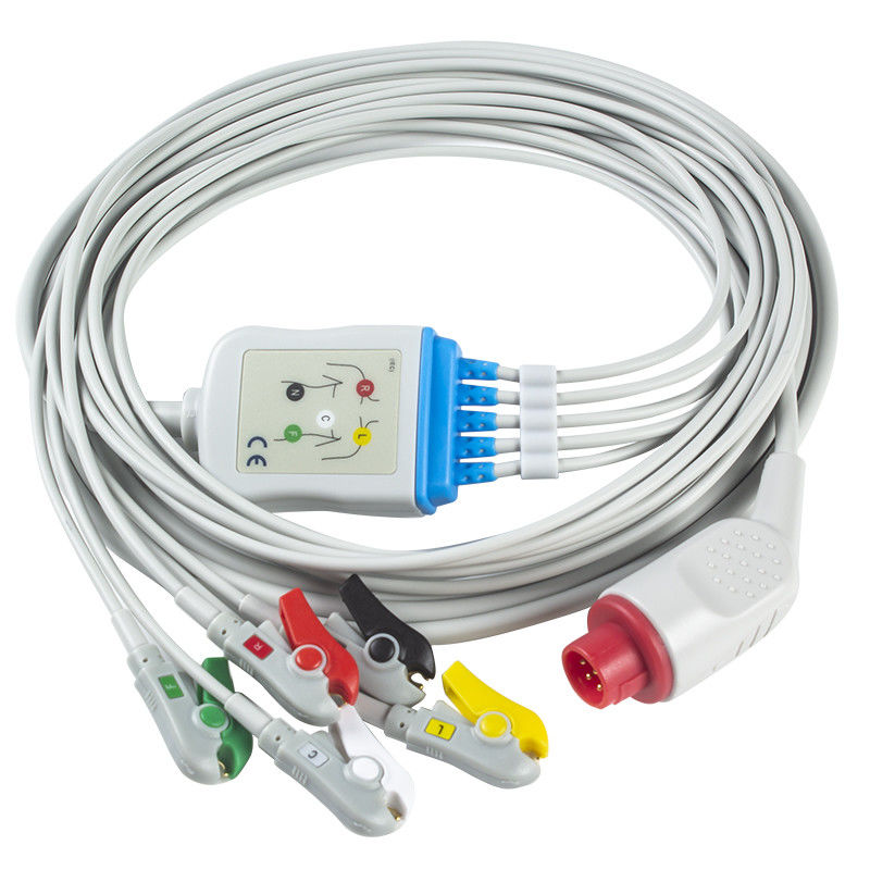 Bionet BM3 / 5 ECG كابلات وأسلاك الرصاص 5 موصل IEC 8Pin موصل كابل تخطيط القلب
