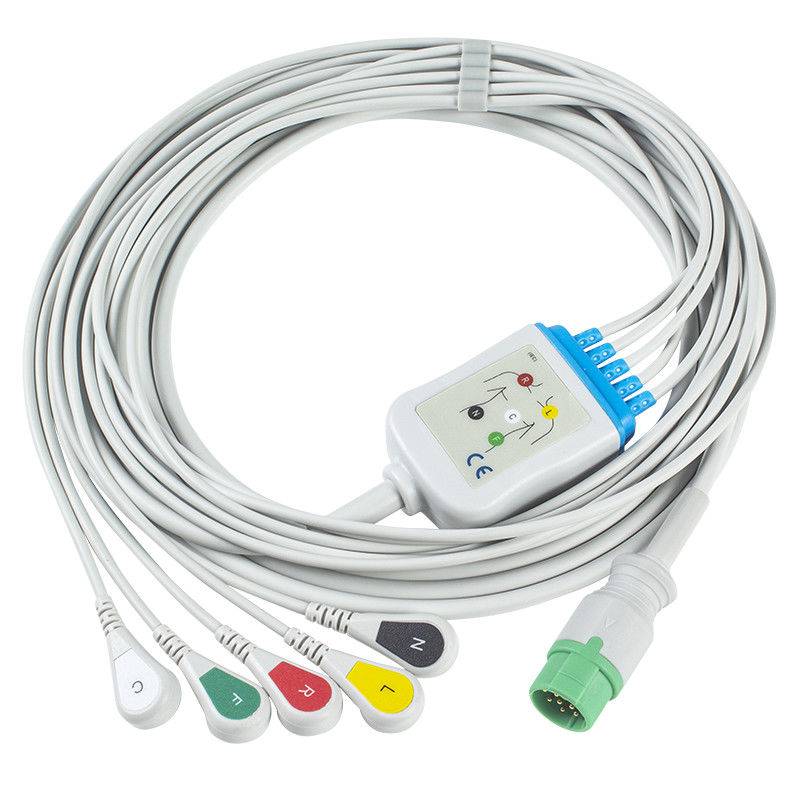 Mennen ECG Cable و Leadwires 5 Lead IEC Clip 12Pin Connector ECG Cable