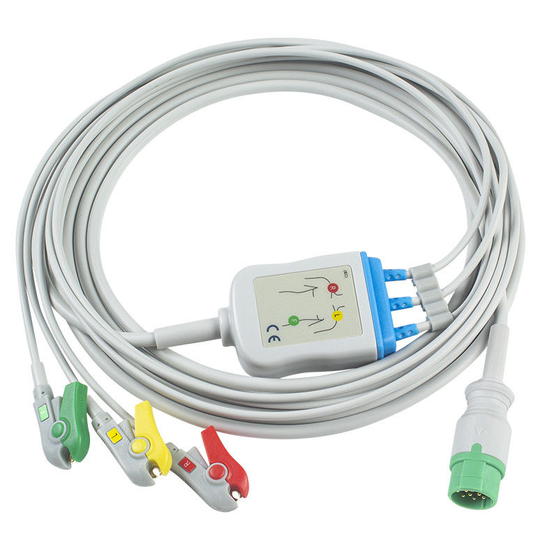 كابل تخطيط القلب Biolight BLT وأسلاك الرصاص 3Lead IEC Clip 12Pin Connector ECG Cable