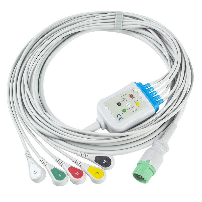 كابل تخطيط القلب Biolight BLT وأسلاك الرصاص 5 سلك IEC كليب 12Pin C2557P0 ECG